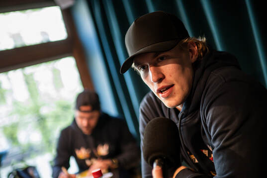 Simon Edvinsson of Sweden at a press event