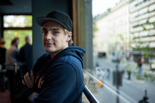 Leo Carlsson of Sweden poses for a portrait at a press event