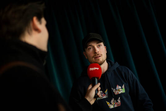 Jesper Frödén of Sweden at a press event