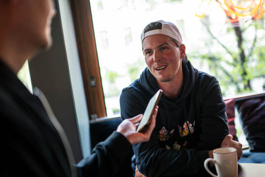 Isac Lundeström of Sweden at a press event