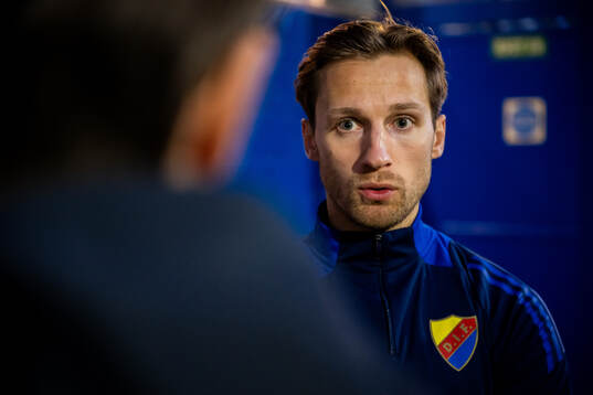 Daniel Stensson of Djurgården is being interviewed