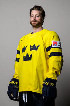 Adam Larsson of Sweden poses for a portrait
