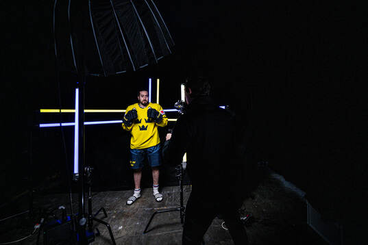 Mika Zibanejad of Sweden in the IIHF studio