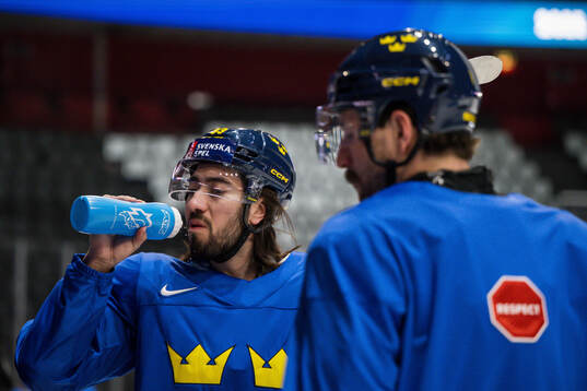 Mika Zibanejad of Sweden at a practice session