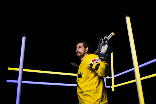 Filip Forsberg of Sweden in the IIHF studio