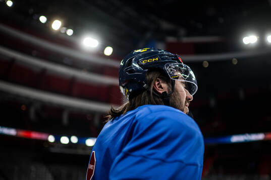 Mika Zibanejad of Sweden at a practice session