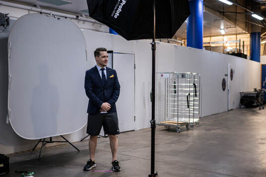 Head coach Sam Hallam of Sweden in the photo studio