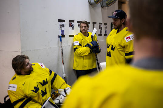 Goaltender Samuel Ersson, Jonas Brodin and goaltender Jacob