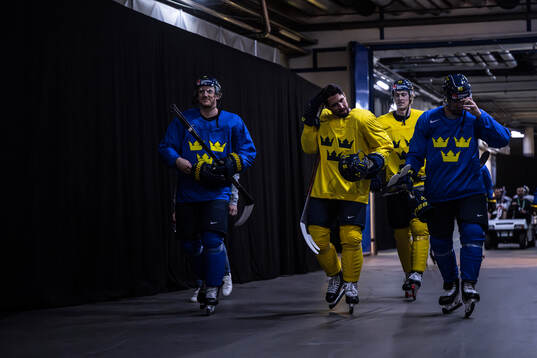 Jonas Brodin, Erik Gustafsson, Simon Edvinsson and Marcus