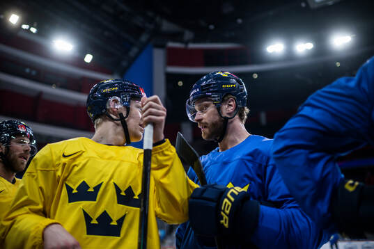 Adam Larsson of Sweden at a practice session