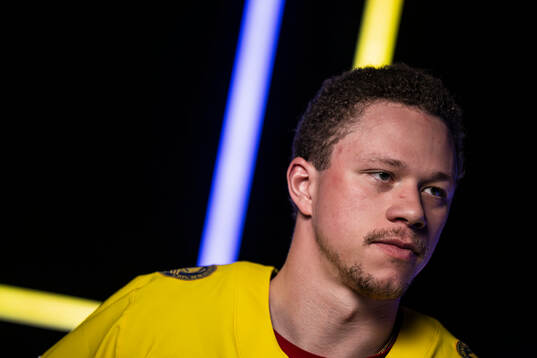 Lucas Raymond of Sweden in the IIHF studio