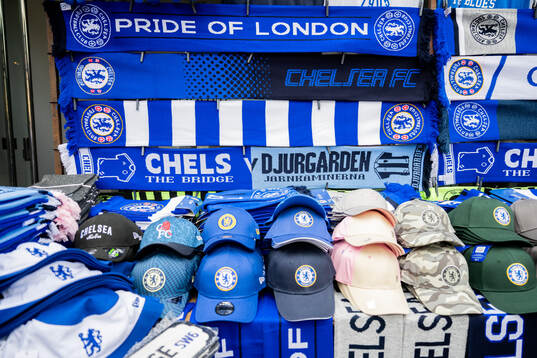 General view of a merchandise shop outside the stadium