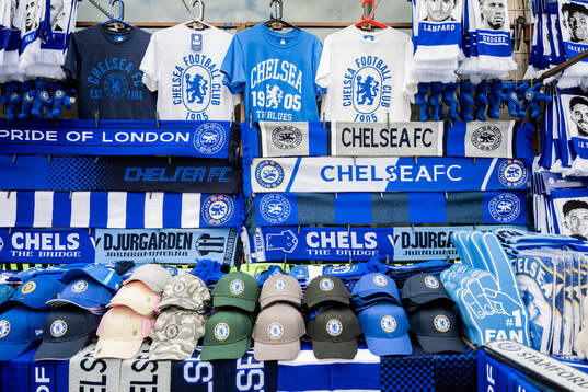 General view of a merchandise shop outside the stadium