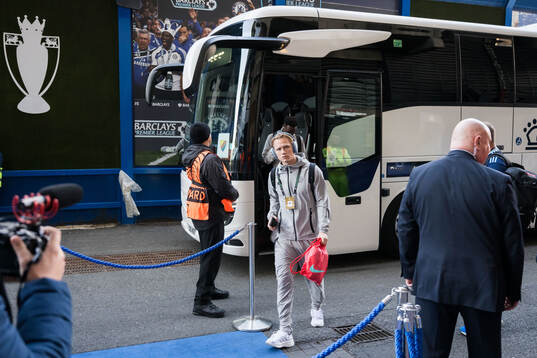 Tobias Gulliksen of Djurgården arrives to the stadium