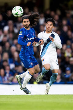 Marc Cucurella of Chelsea and Keita Kosugi of Djurgården