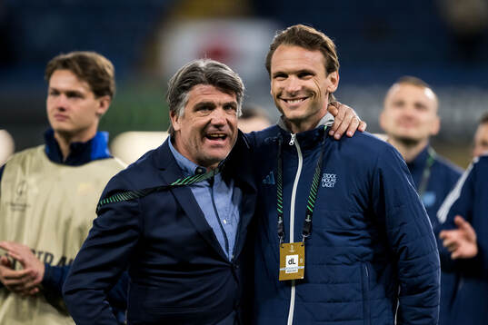 Sports director Bosse Andersson and Albin Ekdal of