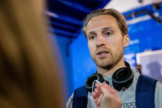 Daniel Stensson of Djurgården is being interviewed