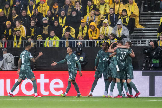 Dominic Solanke of Tottenham Hotspur celebrates with