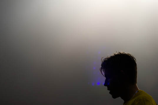 The silhouette of Jens Petter Hauge of Bodø/Glimt