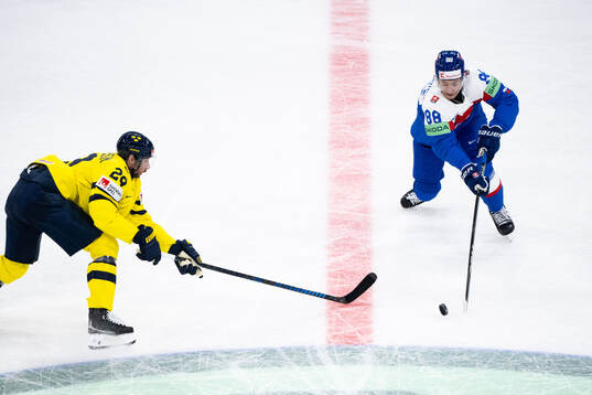 Marcus Pettersson of Sweden and Martin Chromiak of Slovakia