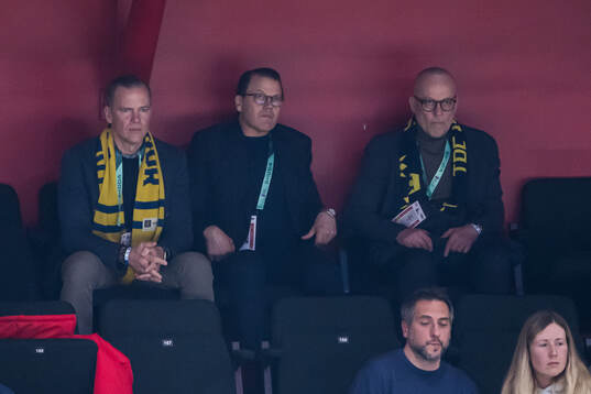 Prince Daniel of Sweden (middle) in the stands