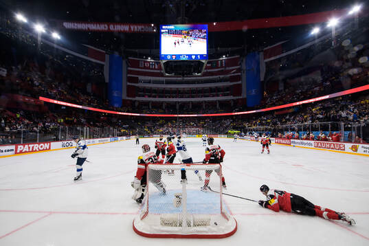 Juuso Pärssinen and Harri Pesonen of Finland celebrate the
