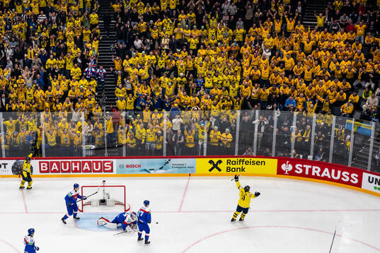 Mikael Backlund of Sweden celebrates