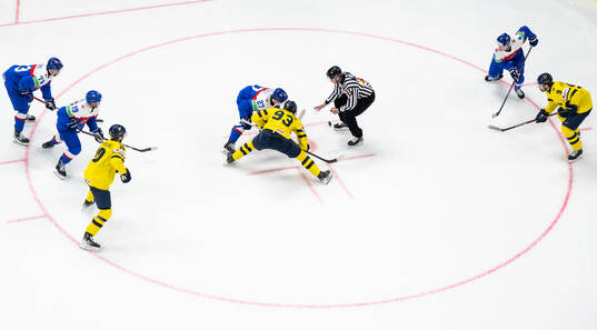 A face off between Sebastian Cederle of Slovakia and Mika