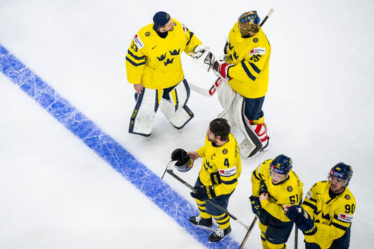 Goaltender Samuel Ersson and goaltender Jacob Markström of