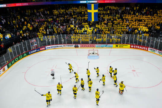 Players of Sweden celebrate