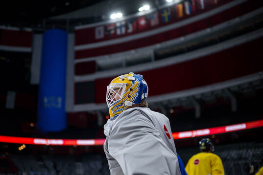 Goaltender Arvid Söderblom of Sweden