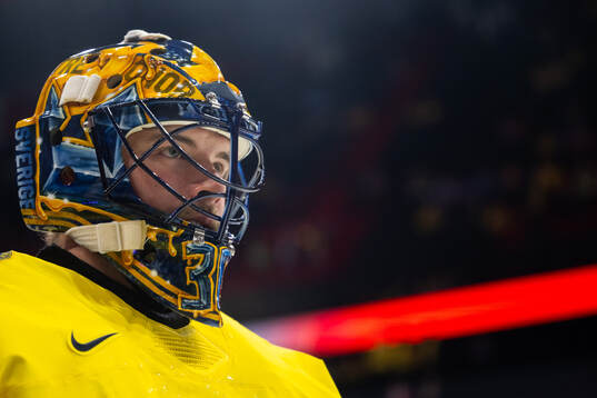 Goaltender Samuel Ersson of Sweden