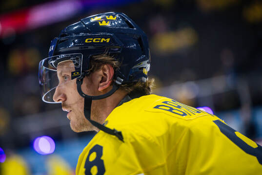 Jonas Brodin of Sweden at warm-up