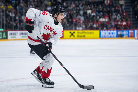 Macklin Celebrini of Canada