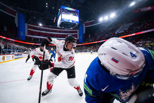 Macklin Celebrini of Canada