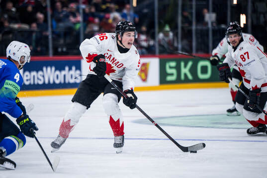 Macklin Celebrini of Canada