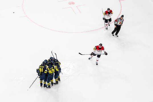 Mika Zibanejad of Sweden celebrates