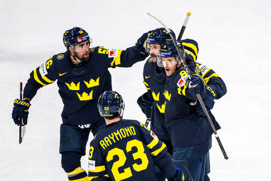 Erik Gustafsson, Lucas Raymond, Filip Forsberg, and Jonas