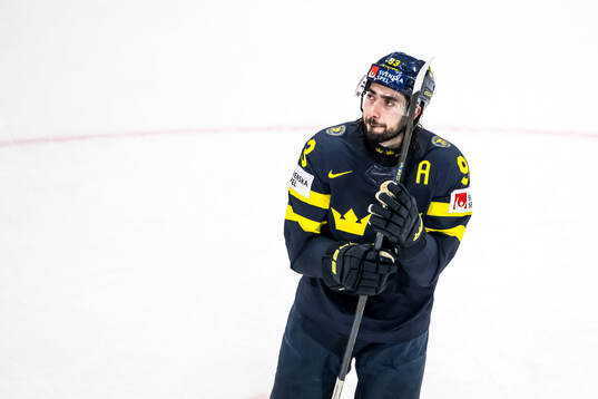 Mika Zibanejad of Sweden celebrating