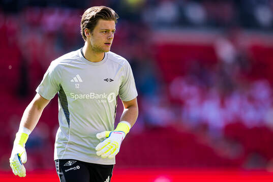 Rasmus Sandberg of Rosenborg warms up
