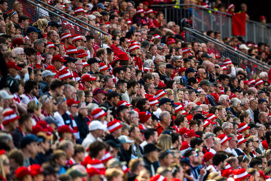 Spectators in the stands