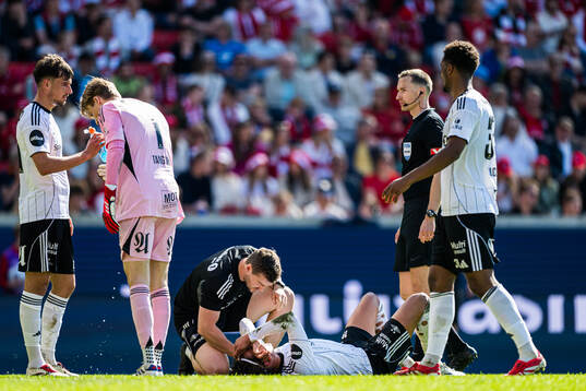 Adrian Nilsen Pereira of Rosenborg in pain