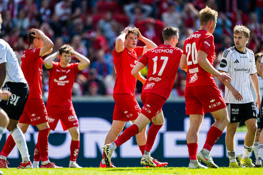 Felix Horn Myhre and Jonas Tviberg Torsvik of Brann looks