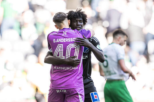 IFK Norrköpings målvakt David Andersson och Kojo Peprah