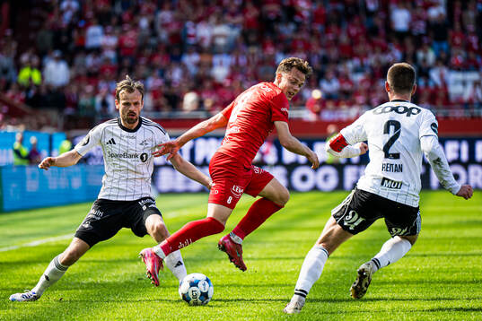 Iver Tobias Rørvik Fossum of Rosenborg and Felix Horn