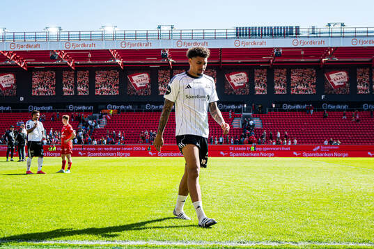 Noah Jean Holm of Rosenborg looks dejected