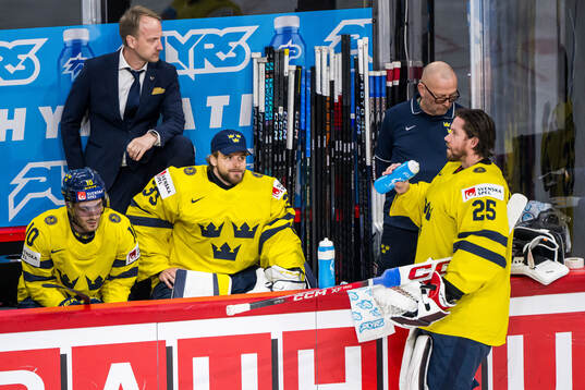 Goaltender Samuel Ersson and goaltender Jacob Markström of