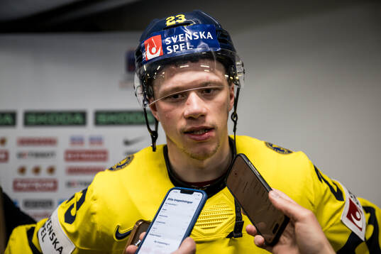 Lucas Raymond of Sweden is being interviewed