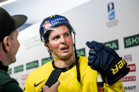 Isac Lundeström of Sweden is being interviewed