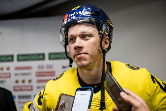 Lucas Raymond of Sweden is being interviewed